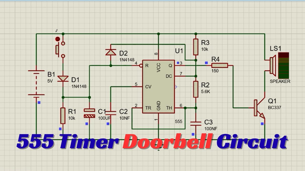 How to Build a Doorbell Circuit Using NE555 Timer in Proteus | Step-by-Step Tutorial