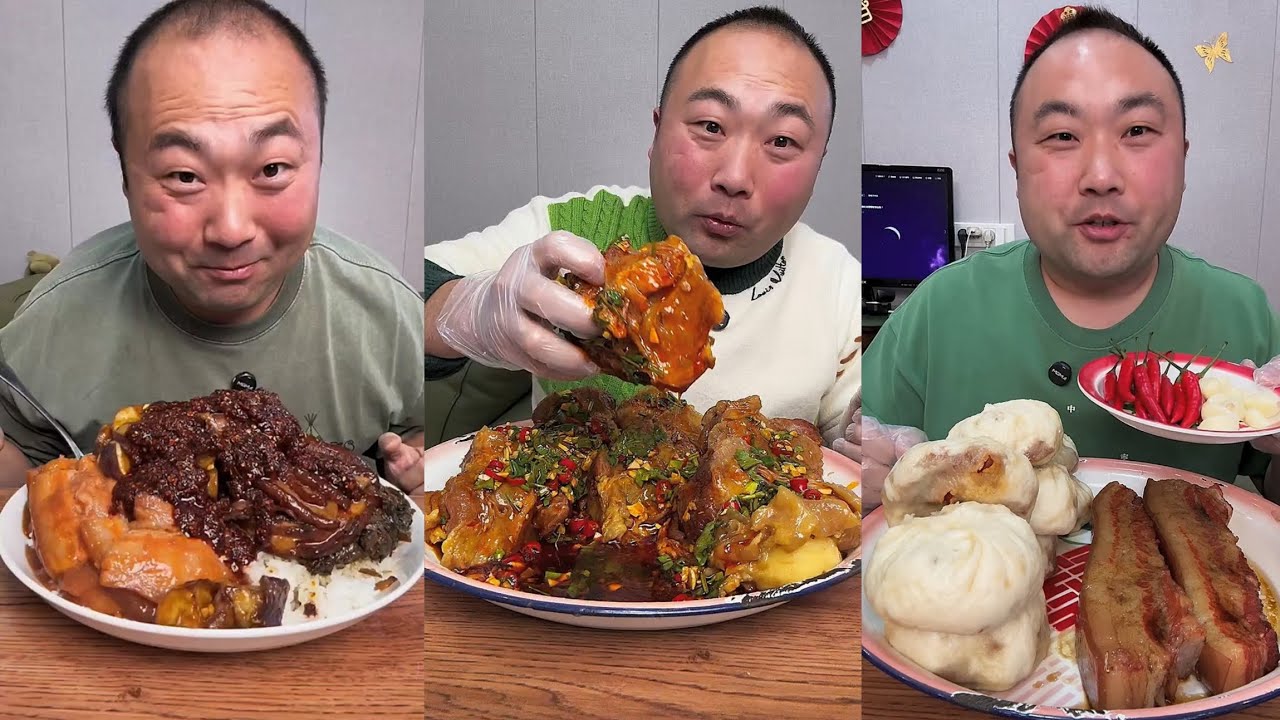 Mukbang #81 :Eat pig brain belly pork, Fried skewers 😋🤤.#belly #yummyfood  #mukbang #yummy 
