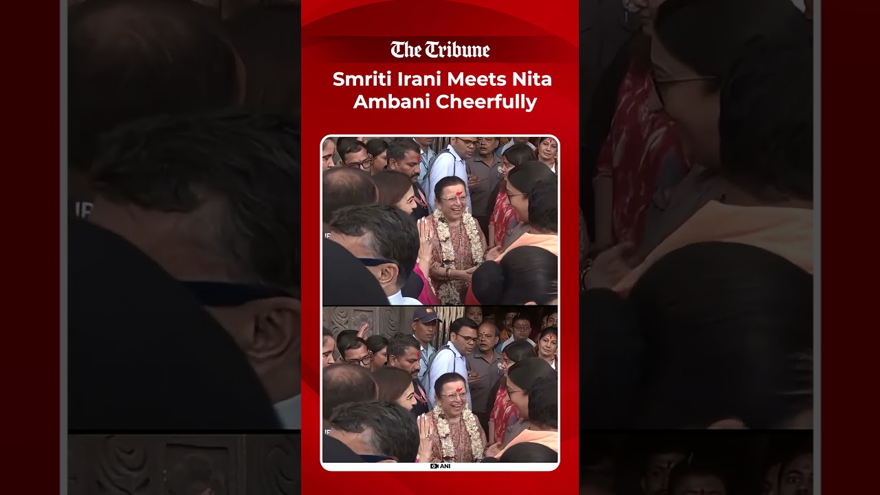 Nita M. Ambani meets BJP leader Smriti Irani, exchange smiles at public event