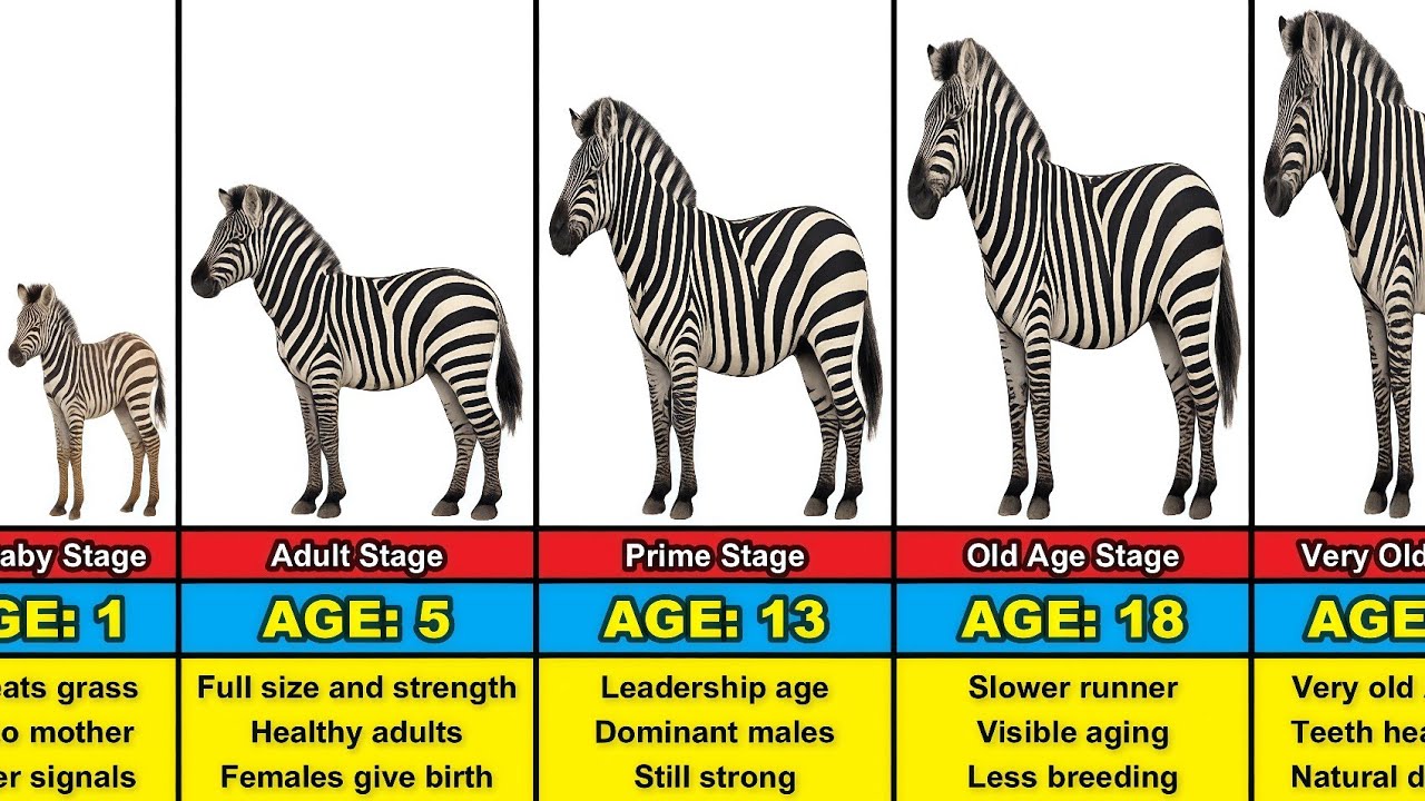Zebra Transformation From 0 to 25 Years Old