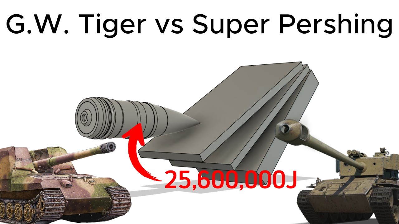G.W. Tiger vs Super Pershing ; 71KG APCBC Armor Penetration Simulation