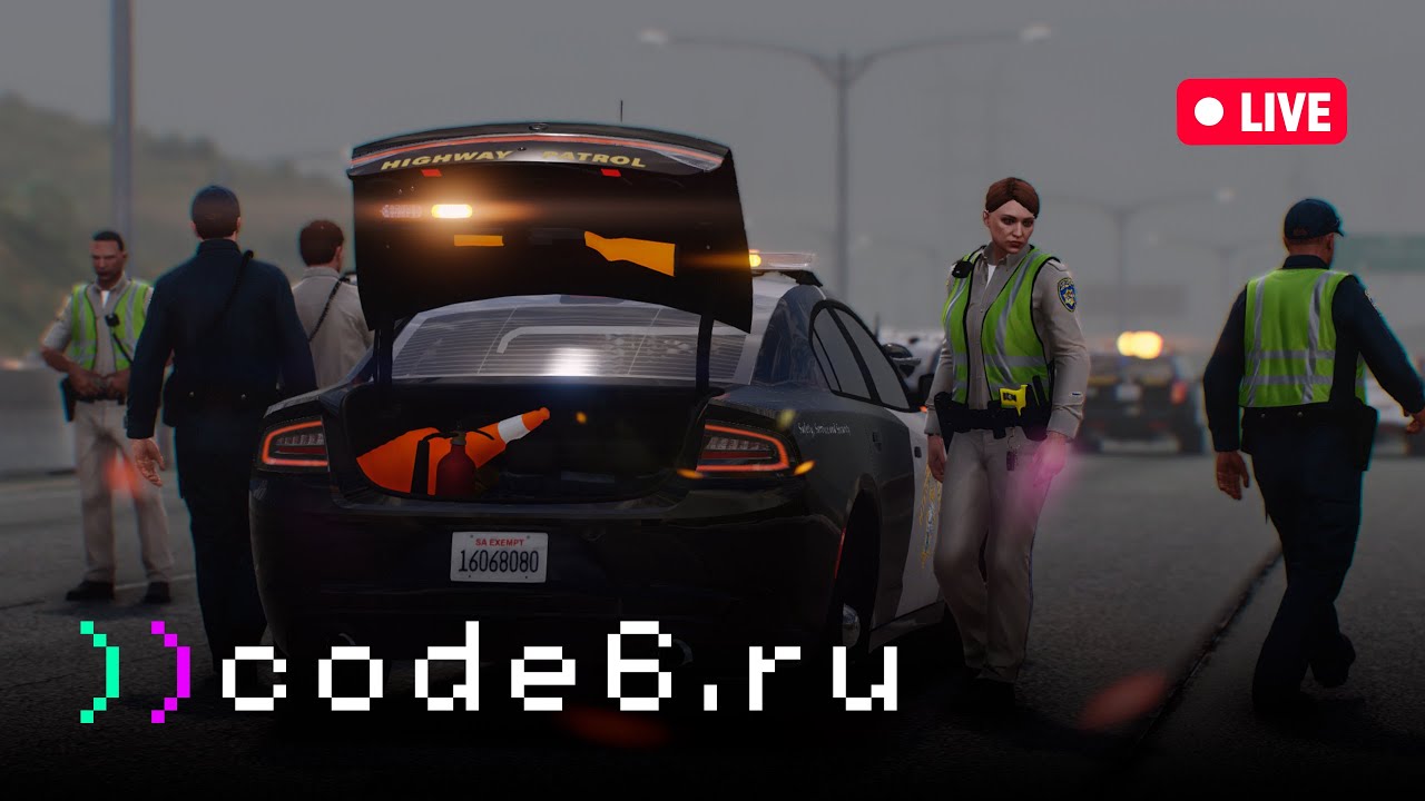 Три конуса на дороге // code6.ru - GTA 5 ROLEPLAY (СТРИМ)