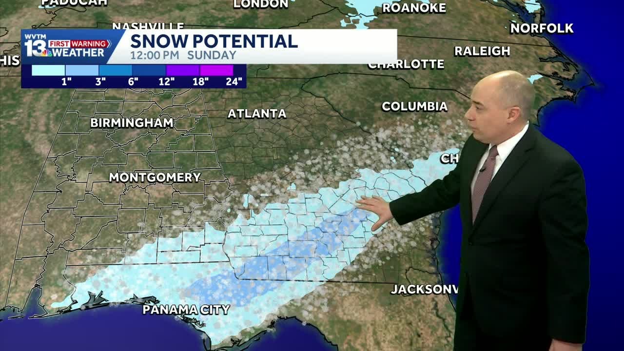 Tracking Snow: Southeast Alabama could see some flurries with new changes in the weather forecast