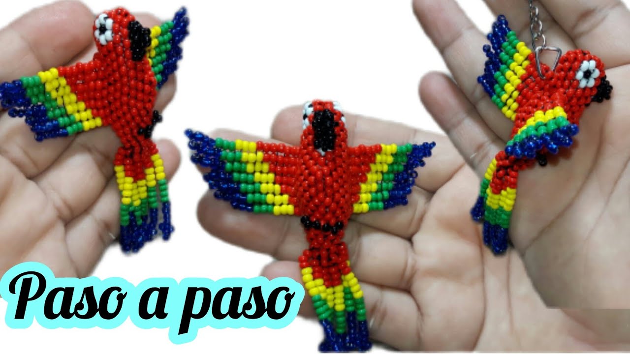 Como hacer guacamayo / loro con mostacillas