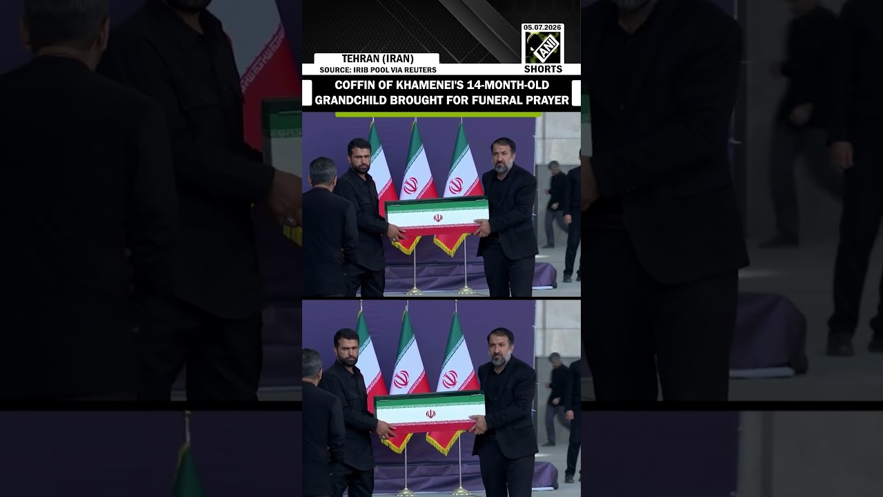 WATCH! Coffin of Khamenei's 14-Month-old grandchild brought for Funeral Prayer at Mosalla mosque