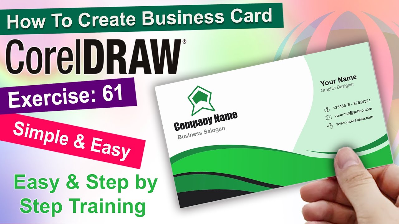 How to Create Business Card Design in Corel Draw Exercise No. 61 | YN Tutor
