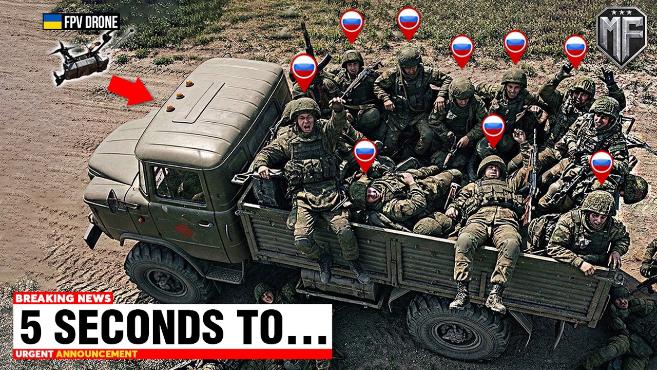 Russian Trucks Convoy Get Caught on Ukrainian Drone Camera - Then THIS Happened...
