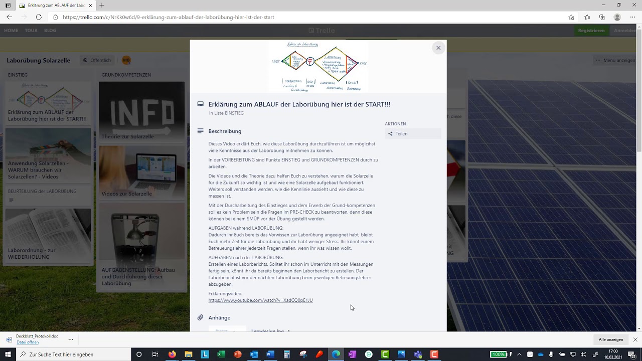 Video Anleitung Vorbereitung Labor&uuml;bung Solarzelle