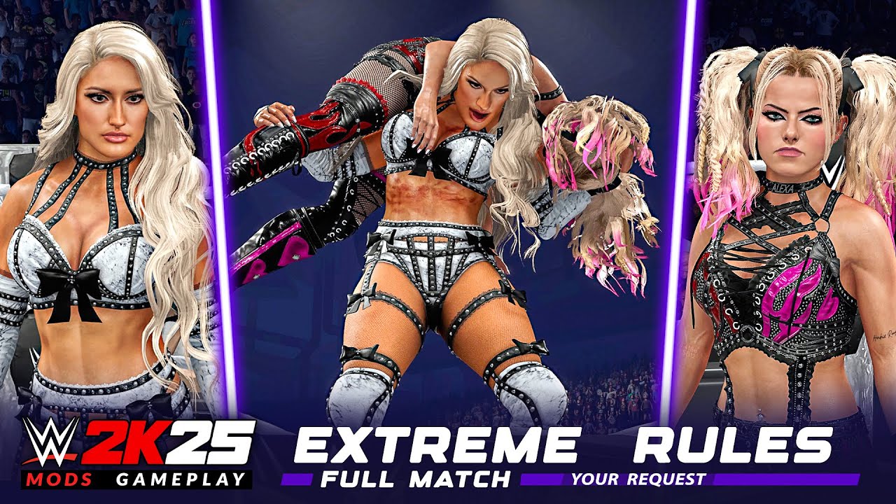 СТРАШНЫЙ ХАОС! 😈 Блейк Монро против Алексы Блисс - ЭКСТРЕМАЛЬНЫЕ ПРАВИЛА [Полный матч WWE 2K25]