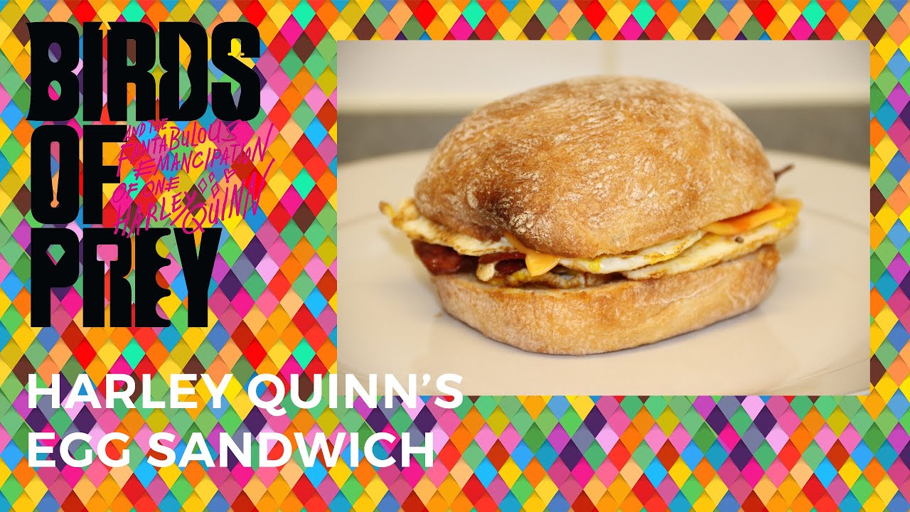 Birds of Prey Harley Quinn Egg Sandwich Challenge
