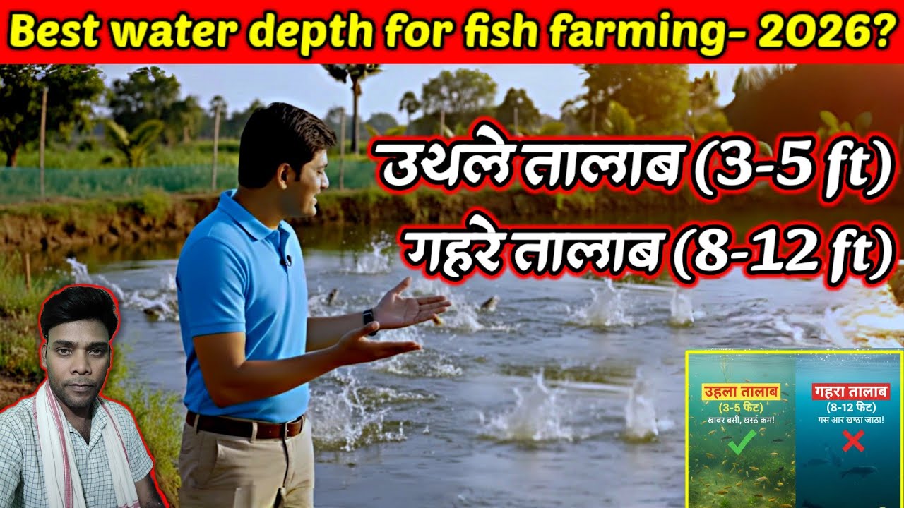 Machli palan ke liye talab ki gahrai Kitna Hona chahie? 🛑 Best Water Depth for Fish Farming 2026