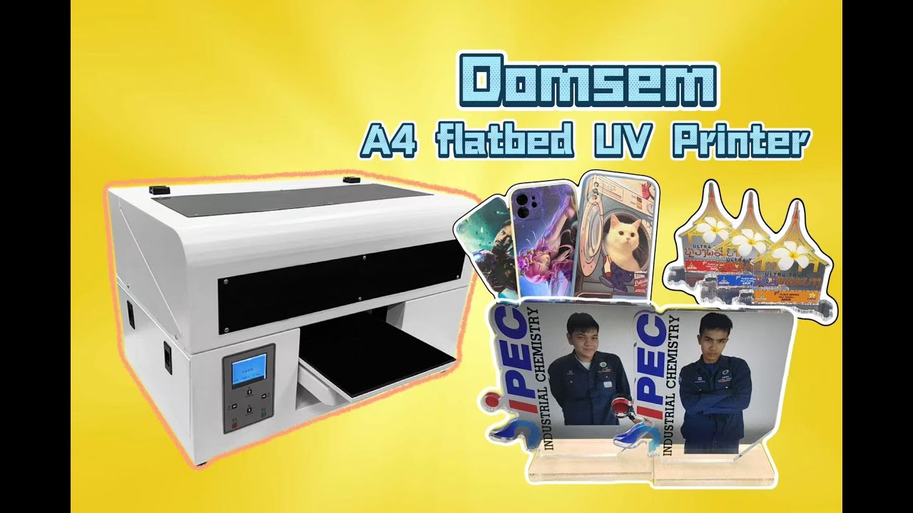 Domsem A4 Flatbed UV Printer |Demonstration of the results of machine assembly and printing products