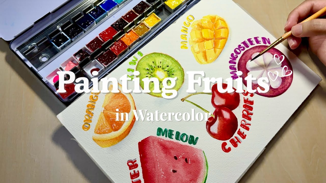 Painting Fruits in Watercolor | Art Vlog | Food Illustration