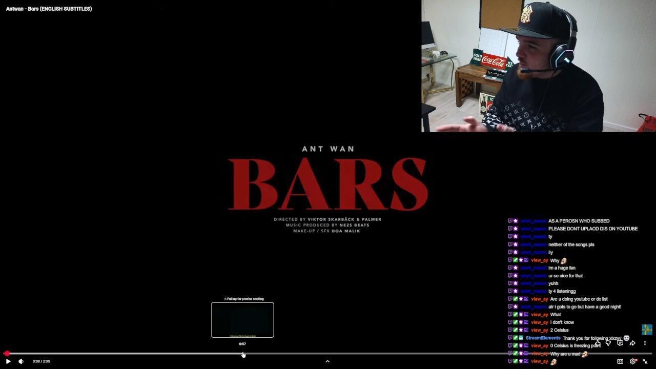 SHOULD ANTWAN (Swedish Rapper)  BE BANNED FROM STREAM - BARS LIVE REVIEW & REACTION