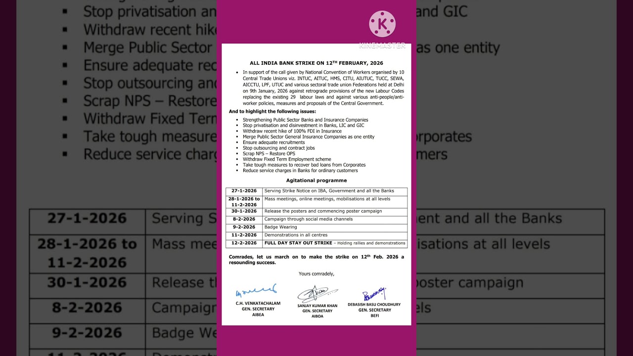 Next Bank Strike 12.02.2026 Announced