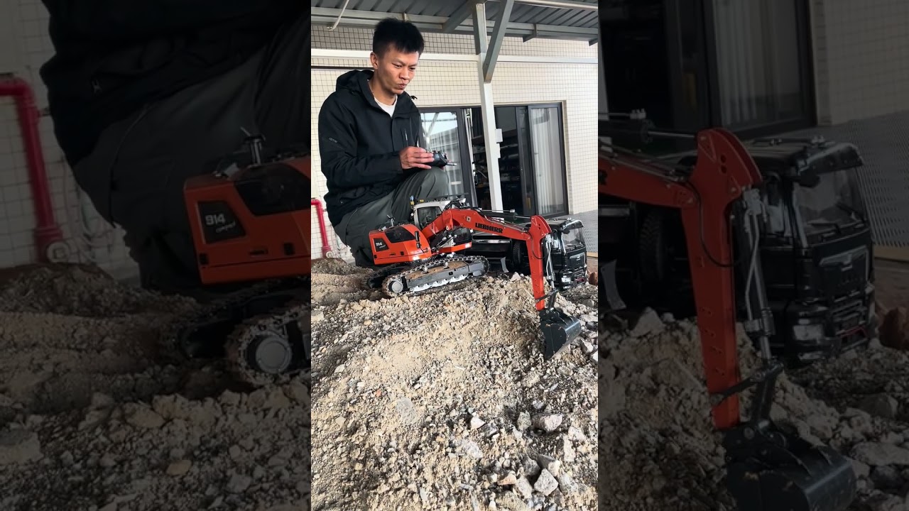 Action! 1/14 RC hydraulic 914 metal Excavator model #rc #rcexcavator #rchydraulic #toys