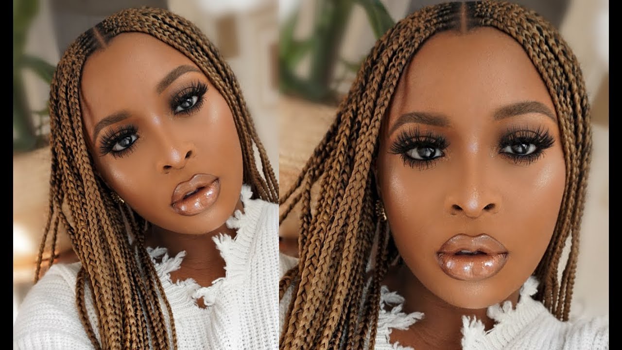 BLONDE Summer FULANI BRAIDS  + 90's Vibes Makeup