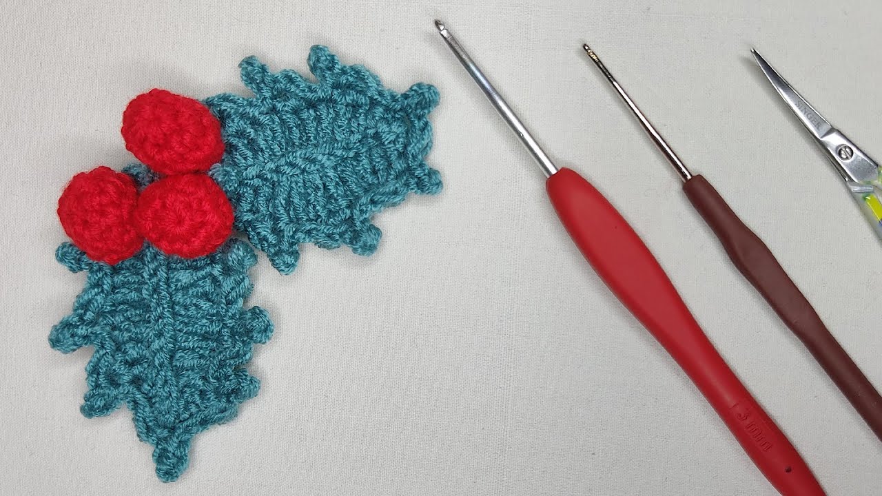 Kokina - Yılbaşı Çiçeği Yapımı | Crochet Holly Leaf