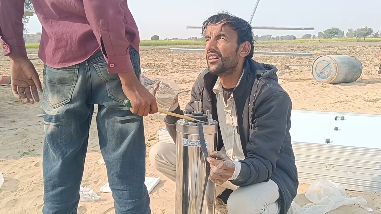 7.5hp Rotomag solar pump installation  सात एचपी सोलर पंपइंस्टॉलेशन🤟🤟🤟🤟🤟  