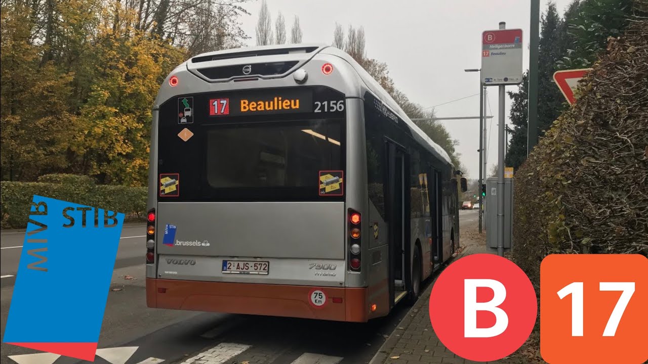 STIB Bus 17 Trajet complet (Beaulieu vers Heiligenborre) dans un VOLVO 7900 Hybrid (2156)