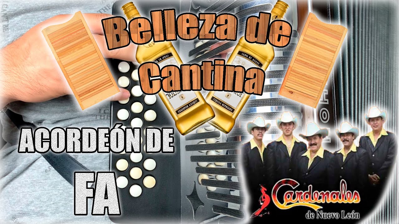 #TUTORIAL Belleza de Cantina - Cardenales de Nuevo León // Acordeón de Fa // Con arreglos // FULL HD