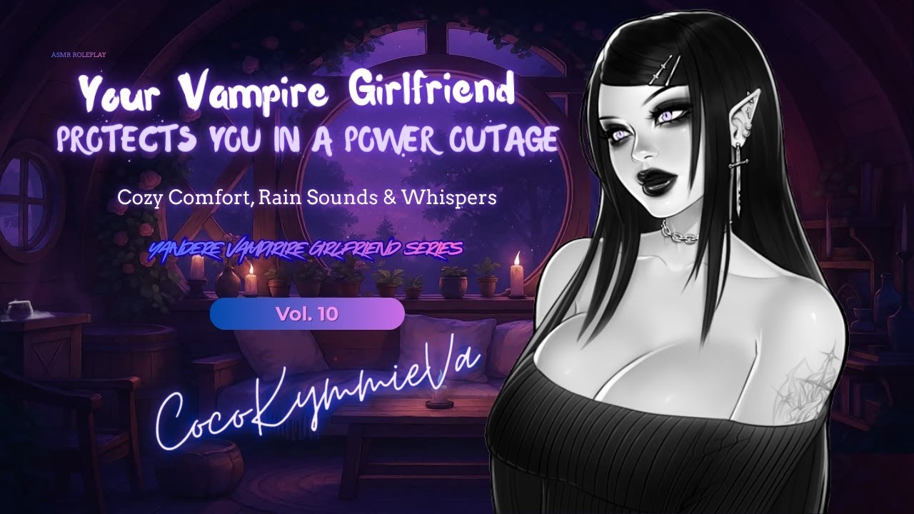 ASMR | Your Vampire GF Protects You in a Power Outage ⚡️| Cozy Comfort, Rain Sounds & Whispers