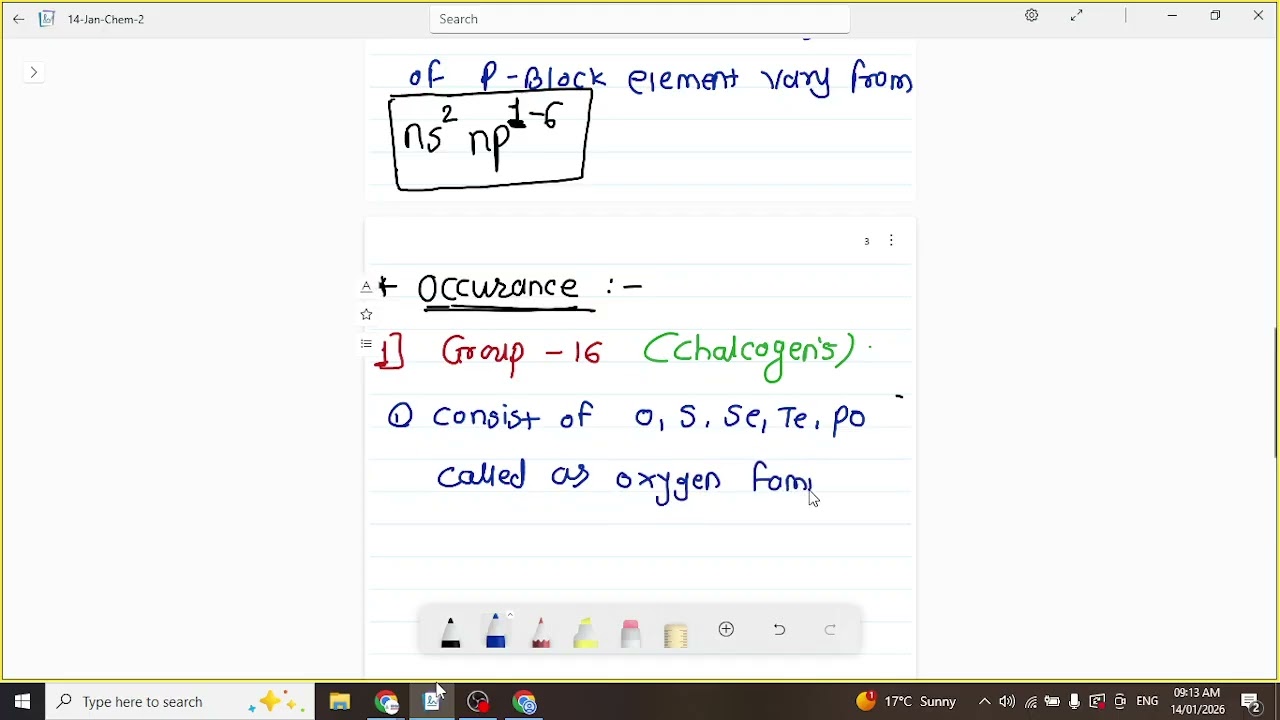Introduction and Occurance I Elements of Groups 16,17,18 I Class XII