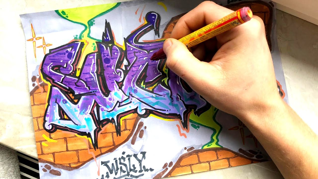 GRAFFITI - Step by Step Sketching - Wildstyle SUCUK