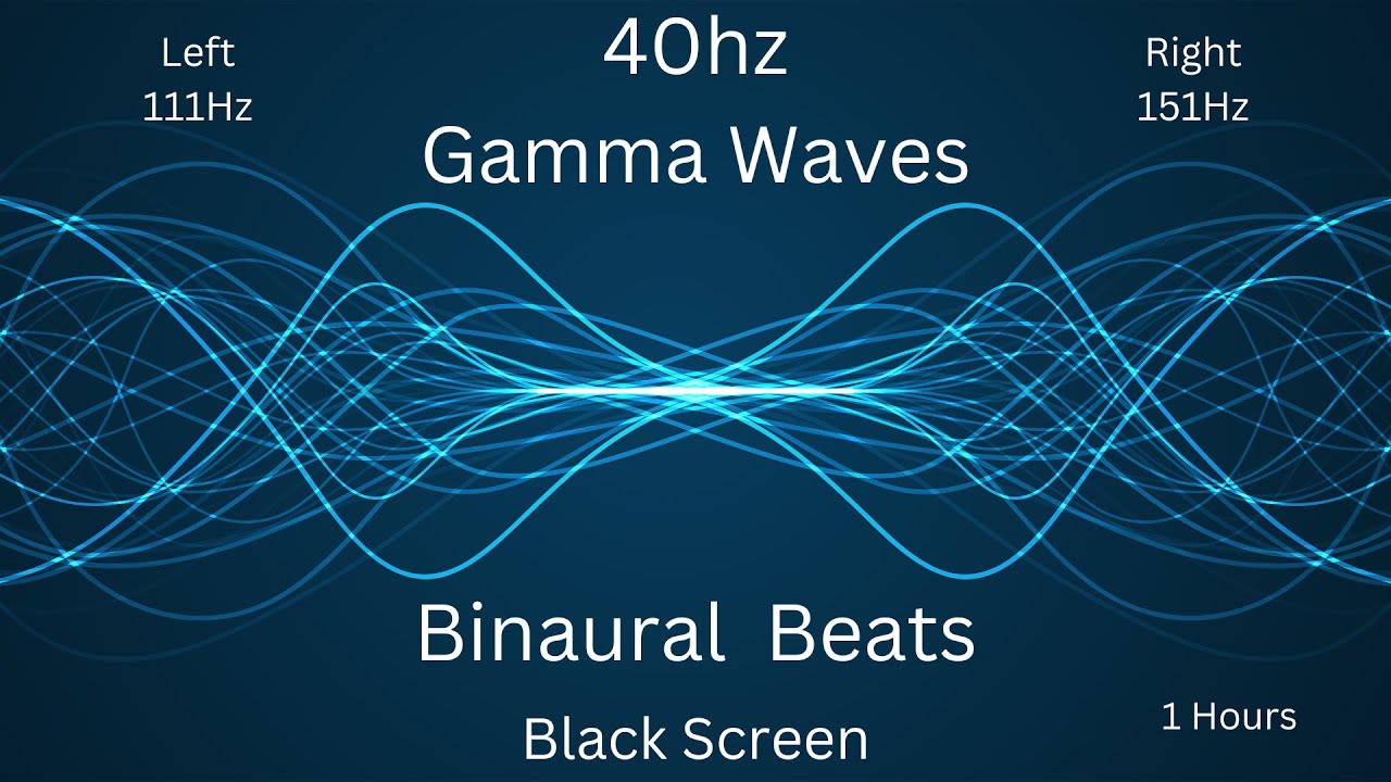 40Hz Gamma Waves | Focus, Cognitive Boost & Mental Clarity | Binaural Beats | Black Screen | 1 Hour