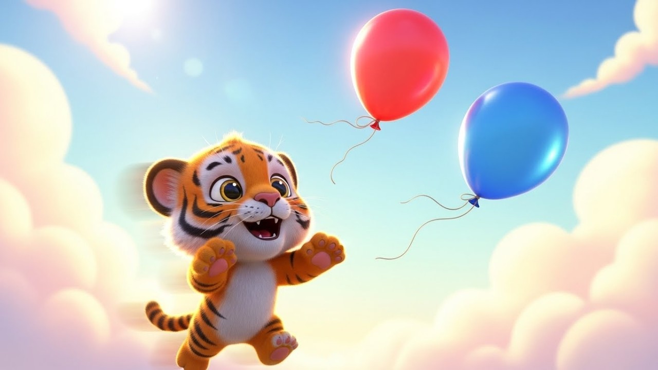Считаем воздушные шарики с маленьким тигренком 🐯🎈🔢 | Мультфильм для детей и весёлые приключения