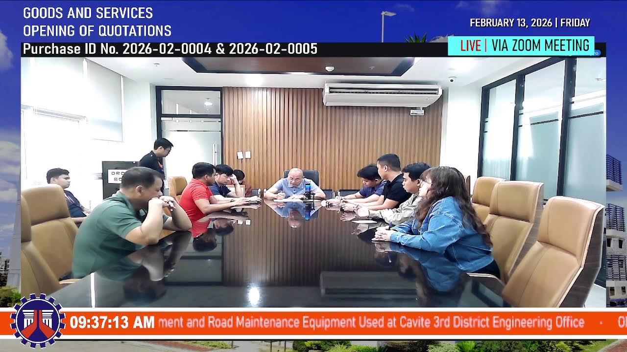 Procurement Livestream for DPWH Cavite 3rd DEO on February 13, 2026