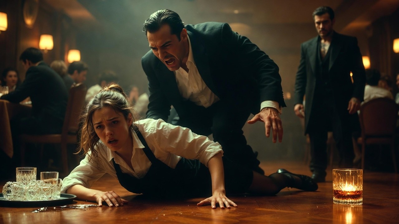 A Bully Pushed A Waitress To The Floor — The Mafia  Boss Put Down His Glass...