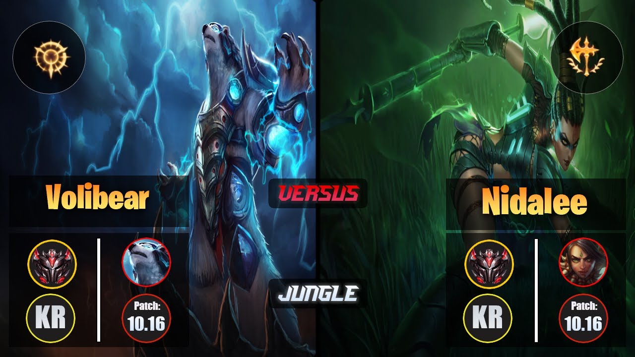 GrandMaster VOLIBEAR [Press the Attack] (Jungle) VS  NIDALEE - Grandmaster KR Patch 10.16