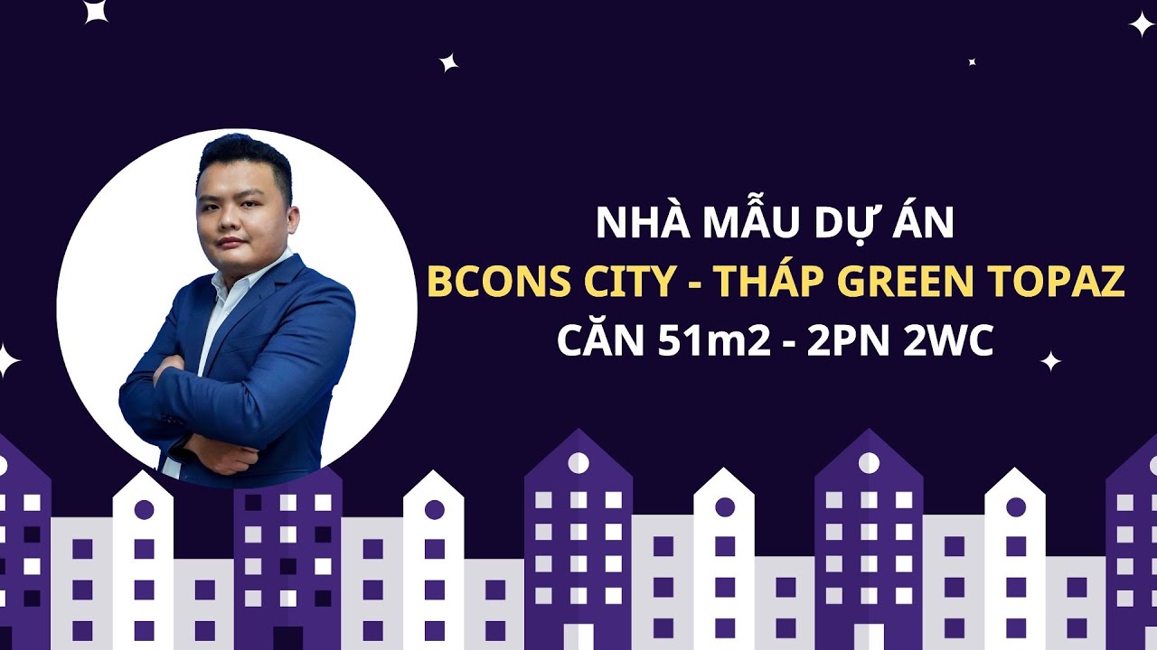 Nh&agrave; mẫu Bcons City- Th&aacute;p Green Topaz diện t&iacute;ch 51-53m2 2PN/2WC