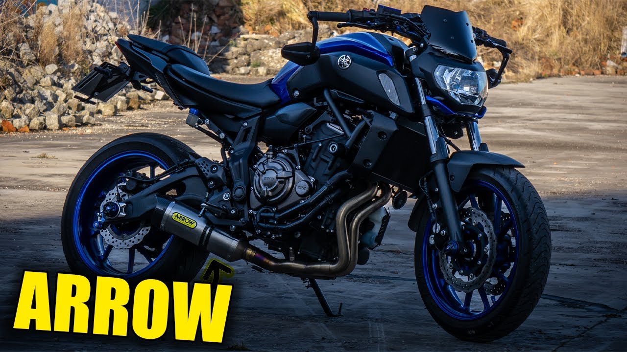 Endlich hat sie SOUND!!! 💛 ARROW Komplettanlage 💙 Yamaha MT07 RM18 (4K) #yamaha #arrow #loud #maddin