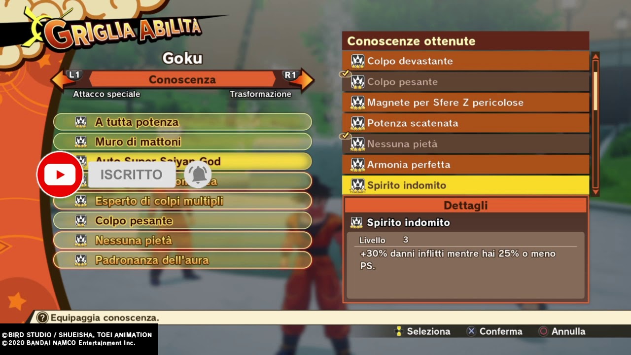 DRAGON BALL Z: KAKAROT Spiegazione Dettagliata Conoscenze
