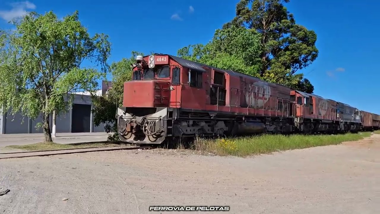 TREM VAZIO PASSANDO PELOTAS COM TRIO DE GT22 ALL RUMO SUBINDO PARA O NORTE GAÚCHO