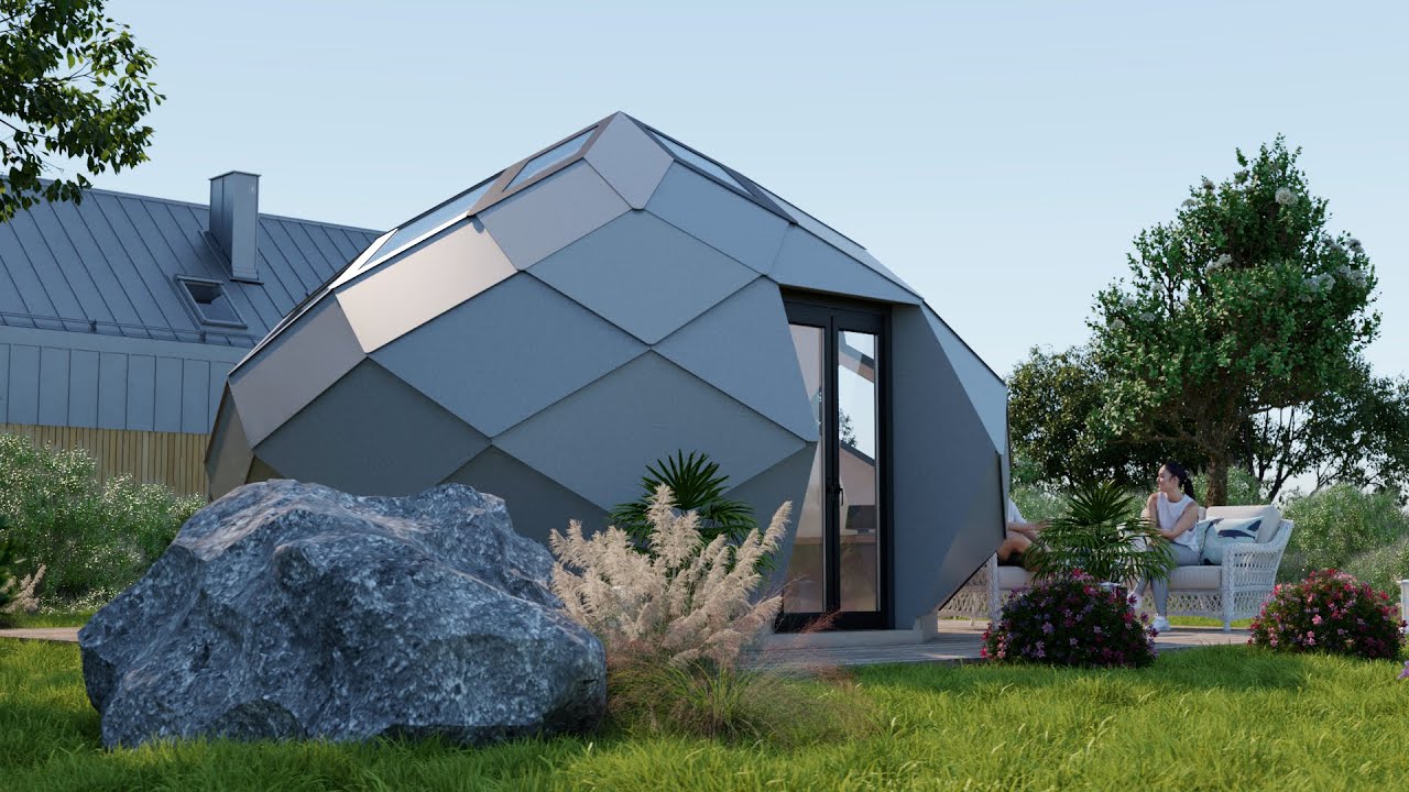 Zome assembly and installation 3D animation.