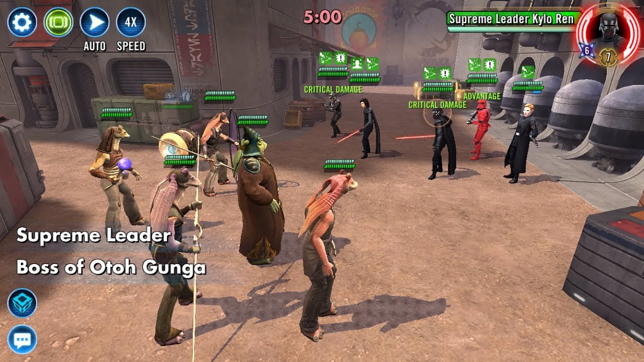 Gungans (Jar Jar Omicrons/Phalanx Datacron) vs SLKR |5v5 Grand Arena SWGOH|