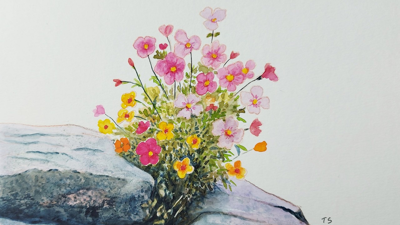 Watercolor Mountain Flowers