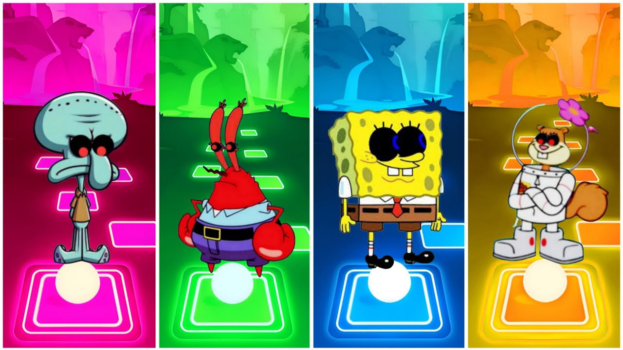 Squidward Exe 🆚 Mr Krabs Exe 🆚 Spongebob Exe 🆚 Sandy Cheeks Exe 🎶 Tiles Hop