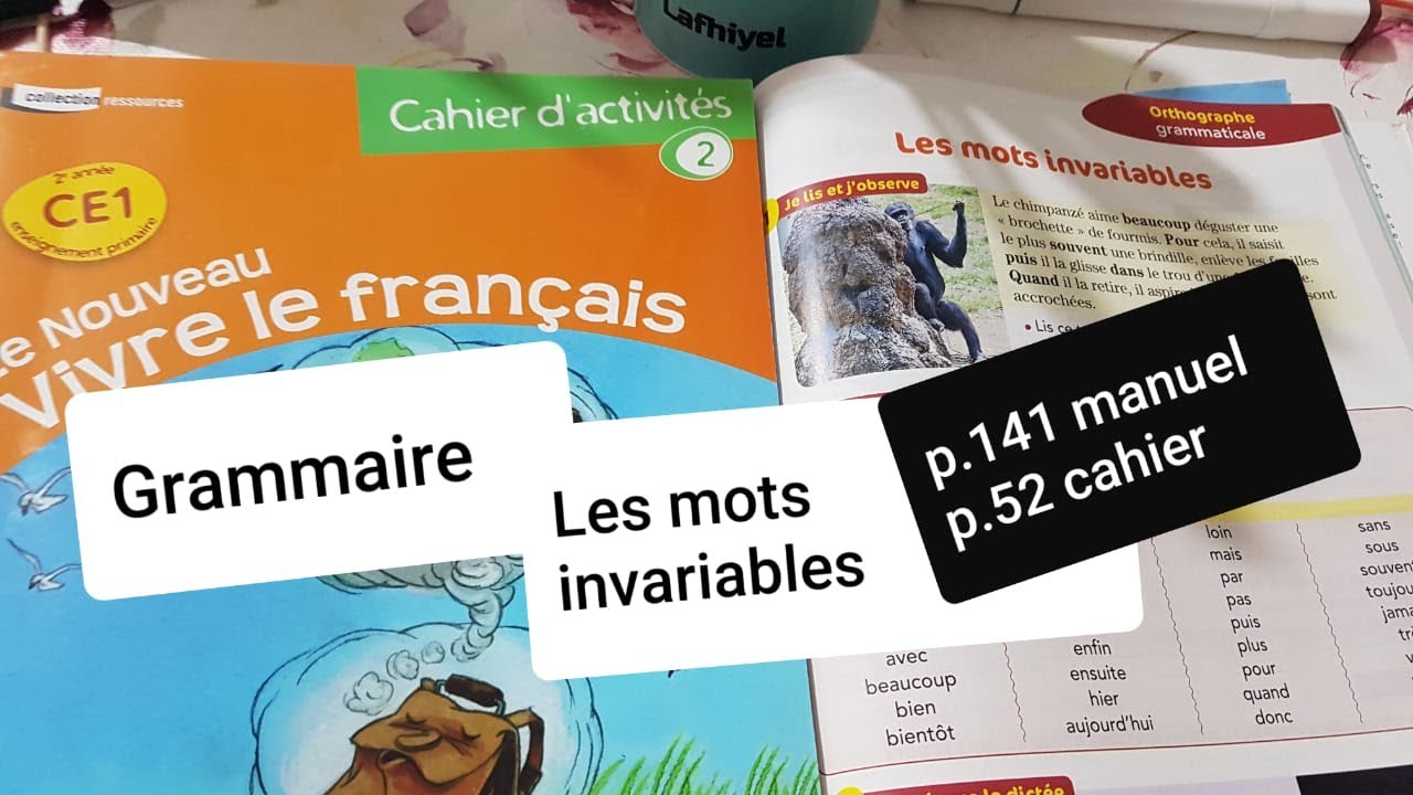 Grammaire.Les mots invariables Le nouveau vivre le français CE1 p.52 cahier d'activités 2