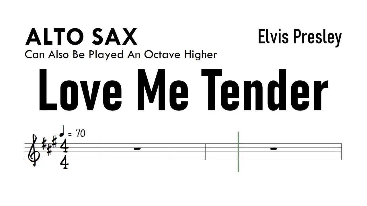 Love Me Tender Alto Sax Sheet Music Backing Track Partitura Elvis Presley