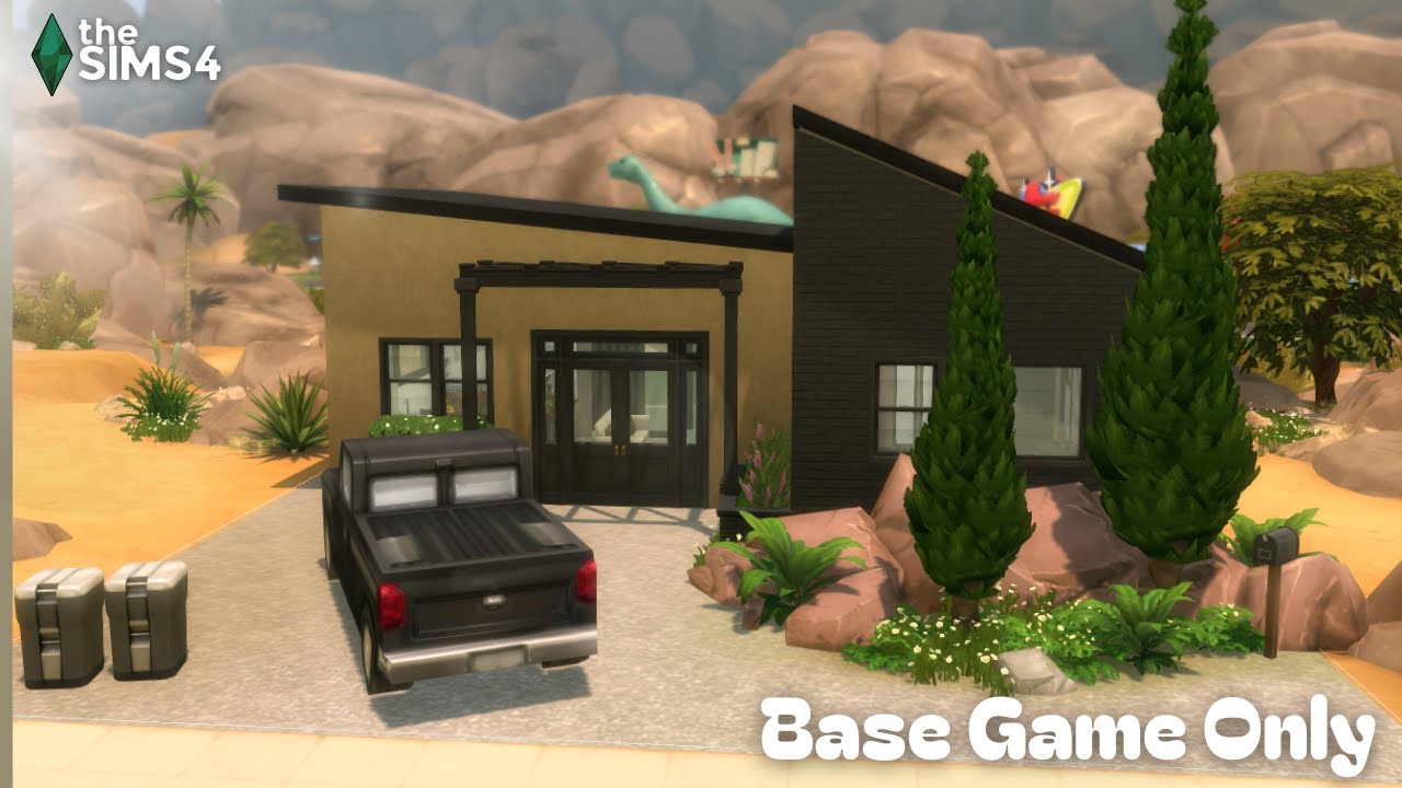 Modern Base Game House | Small & Simple Sims 4 Build
