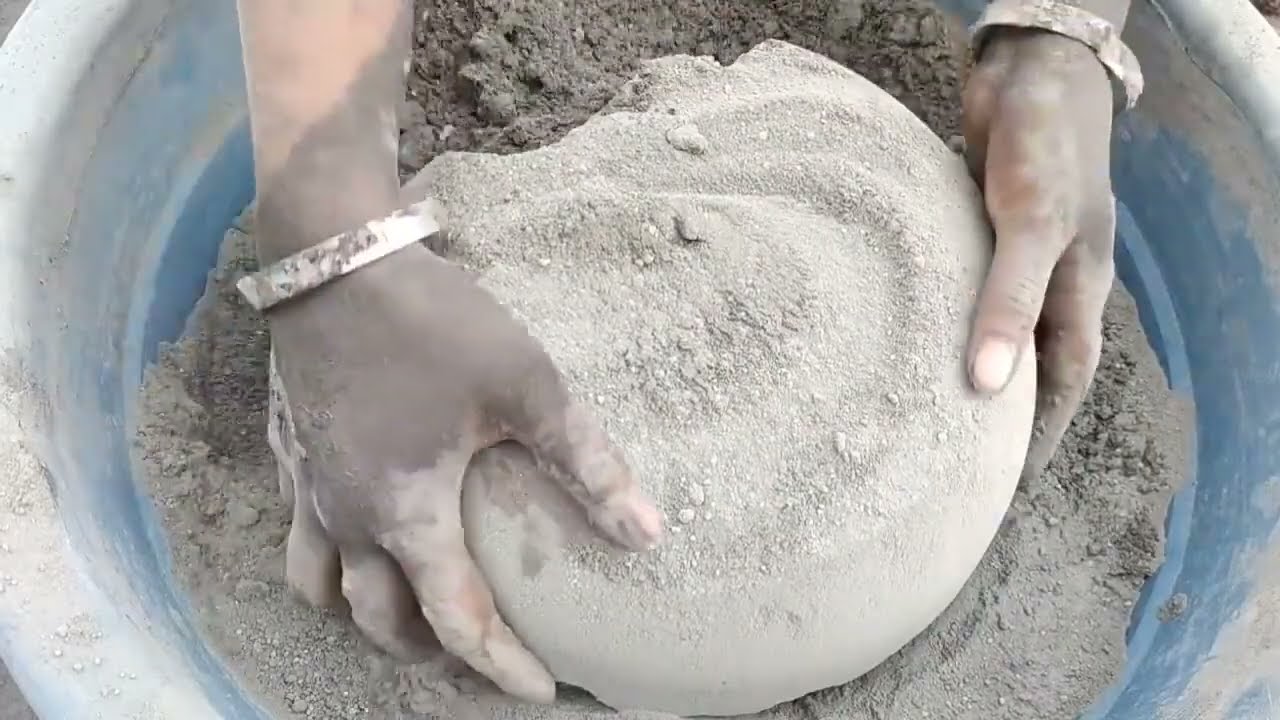 Asmr - dusty 🌪️ pure cement crumbling in water 💦