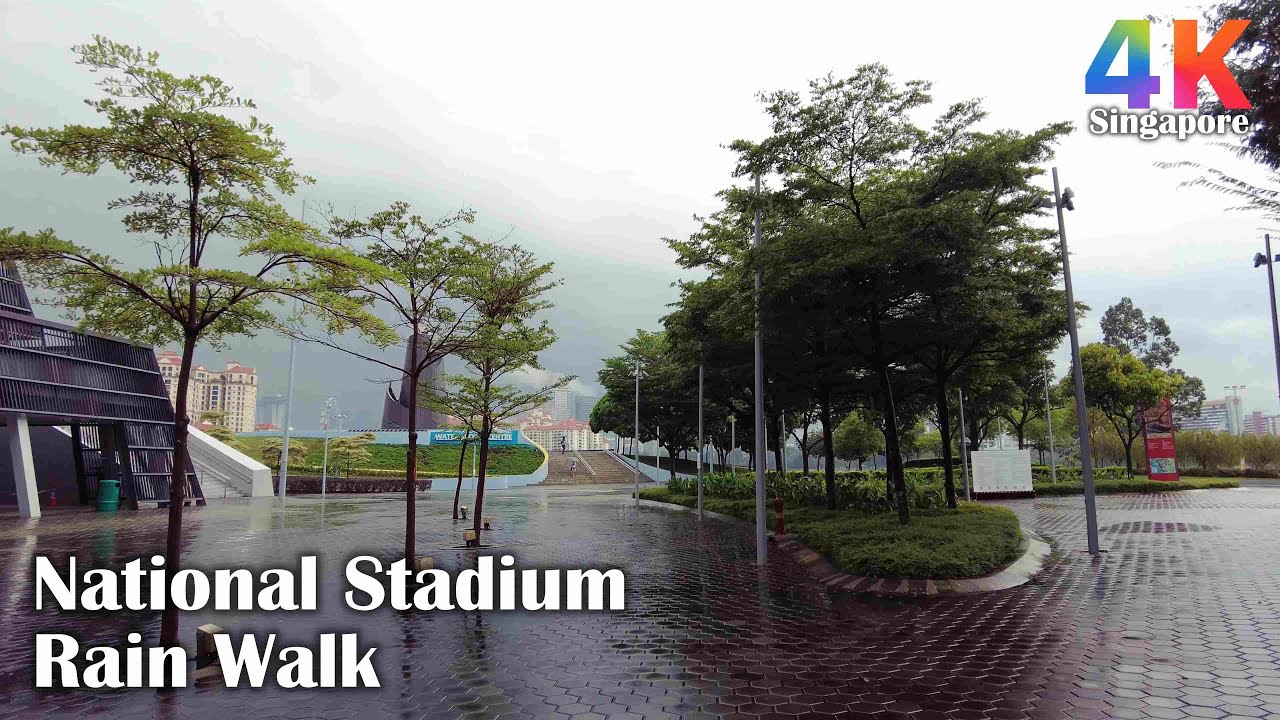 Singapore National Stadium Rain Walk with Thunderous Sound (May 2021)