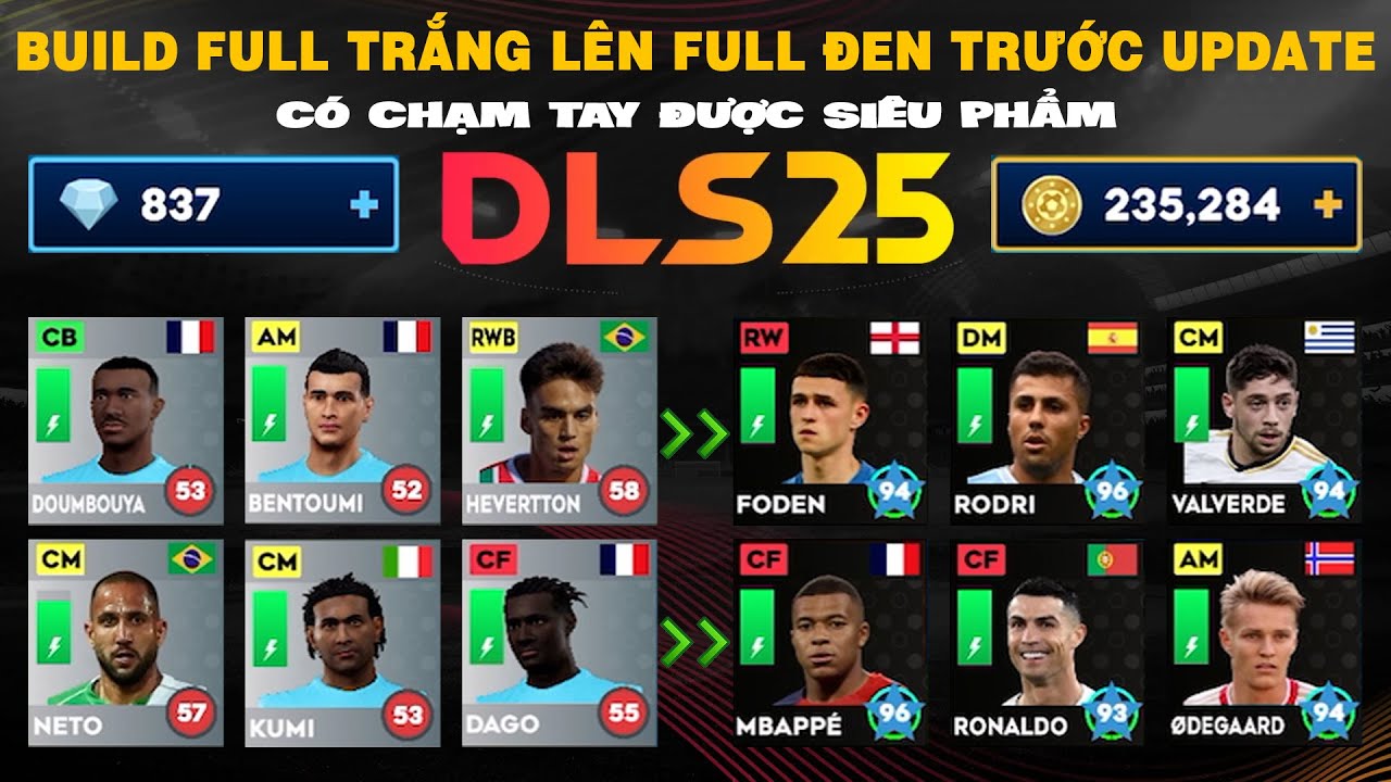 DLS 24 | Build acc trắng lên full đen trước cập nhật DLS 25 | Có lụm được siêu phẩm