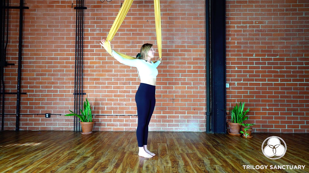 Aerial Yoga Hammock Restorative Sequence Targeting Shoulders & Neck (10 min) | Trilogy Sanctuary