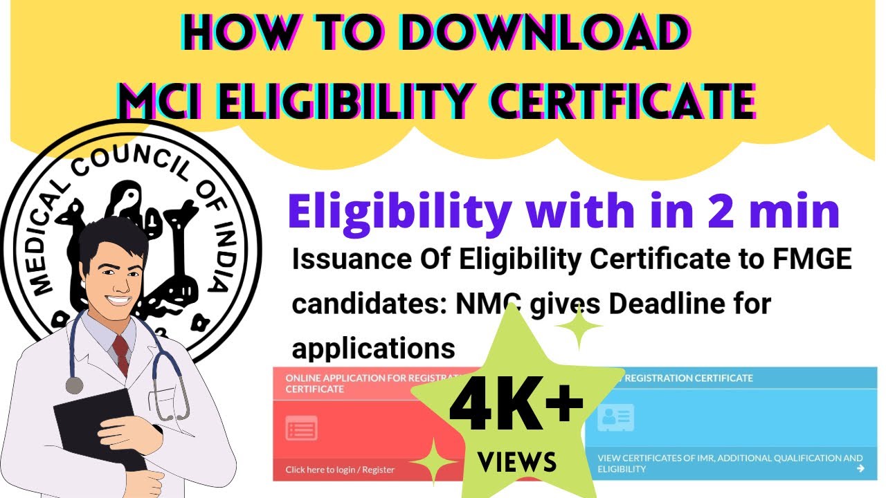 MCI/NMC ELIGIBILITY CERTIFICATE // GET YOUR ELIGIBILITY ON YOUR GMAIL.#mbbs #fmge #nmc
