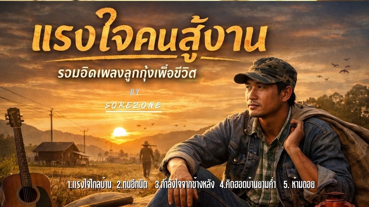 รวมเพลงฮิดลูกทุ่งเพื่อชีวิต #แรงใจคนสู้งาน #แรงใจไกลบ้าน | Soke zone Music Official.